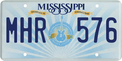 MS license plate MHR576
