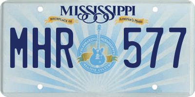 MS license plate MHR577