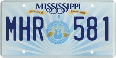 MS license plate MHR581