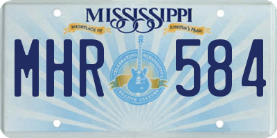 MS license plate MHR584