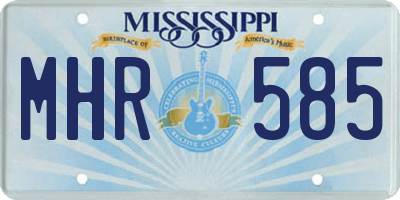 MS license plate MHR585