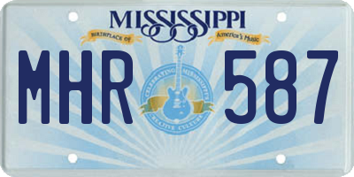 MS license plate MHR587