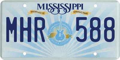 MS license plate MHR588