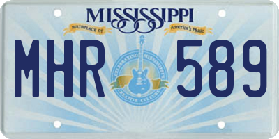 MS license plate MHR589