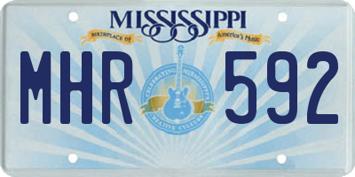 MS license plate MHR592