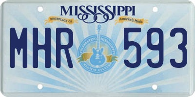 MS license plate MHR593