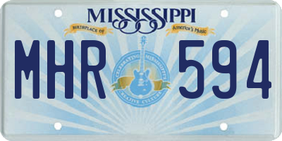 MS license plate MHR594