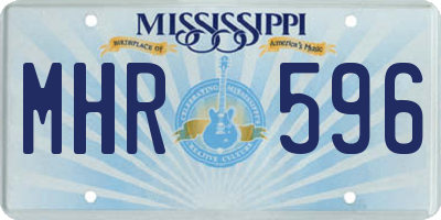 MS license plate MHR596