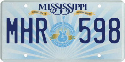 MS license plate MHR598