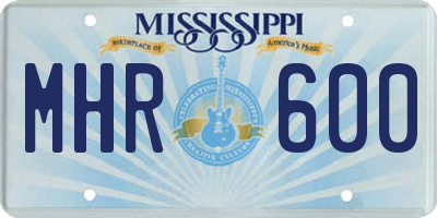 MS license plate MHR600