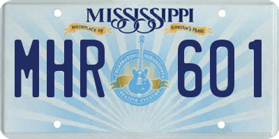 MS license plate MHR601