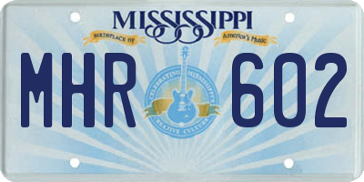 MS license plate MHR602