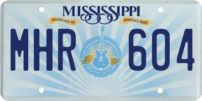 MS license plate MHR604