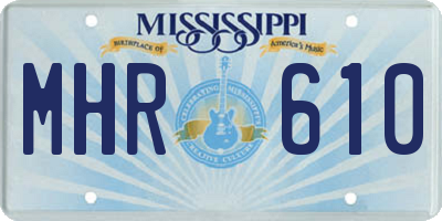 MS license plate MHR610