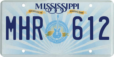 MS license plate MHR612