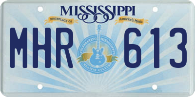 MS license plate MHR613