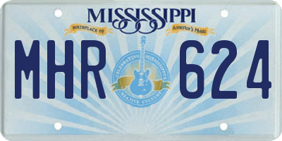 MS license plate MHR624