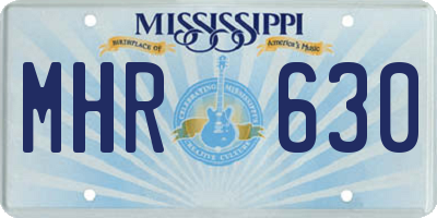 MS license plate MHR630