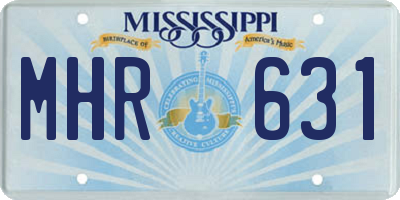 MS license plate MHR631