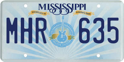 MS license plate MHR635