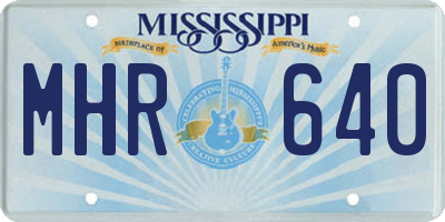 MS license plate MHR640