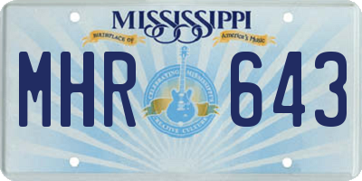 MS license plate MHR643