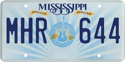 MS license plate MHR644