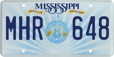 MS license plate MHR648