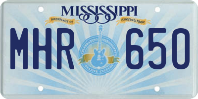 MS license plate MHR650
