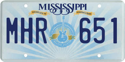 MS license plate MHR651
