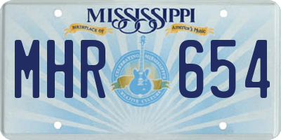 MS license plate MHR654