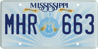 MS license plate MHR663