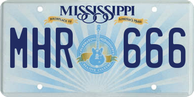 MS license plate MHR666