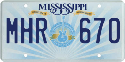 MS license plate MHR670