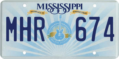 MS license plate MHR674