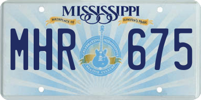 MS license plate MHR675