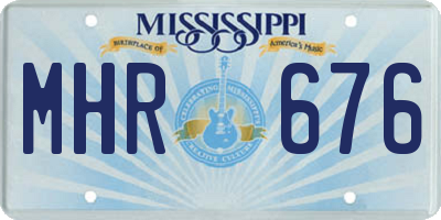 MS license plate MHR676