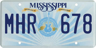 MS license plate MHR678