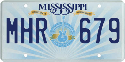 MS license plate MHR679