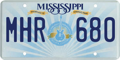 MS license plate MHR680