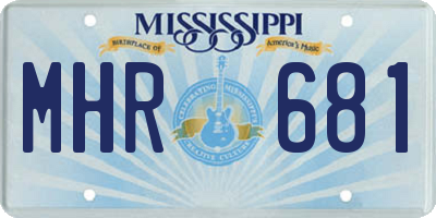 MS license plate MHR681