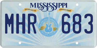 MS license plate MHR683