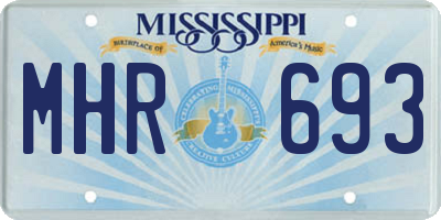 MS license plate MHR693