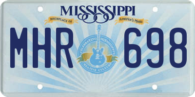 MS license plate MHR698