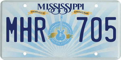 MS license plate MHR705