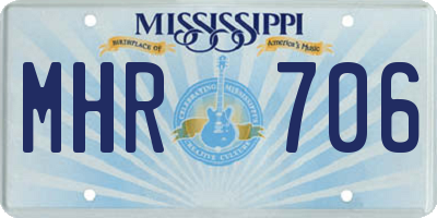 MS license plate MHR706