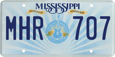 MS license plate MHR707
