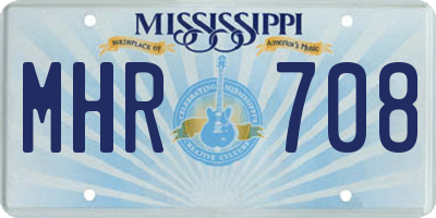 MS license plate MHR708
