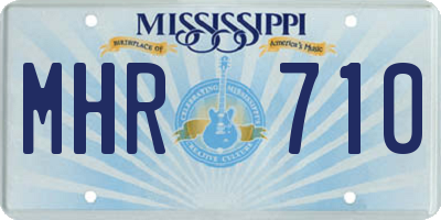 MS license plate MHR710