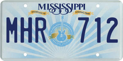 MS license plate MHR712